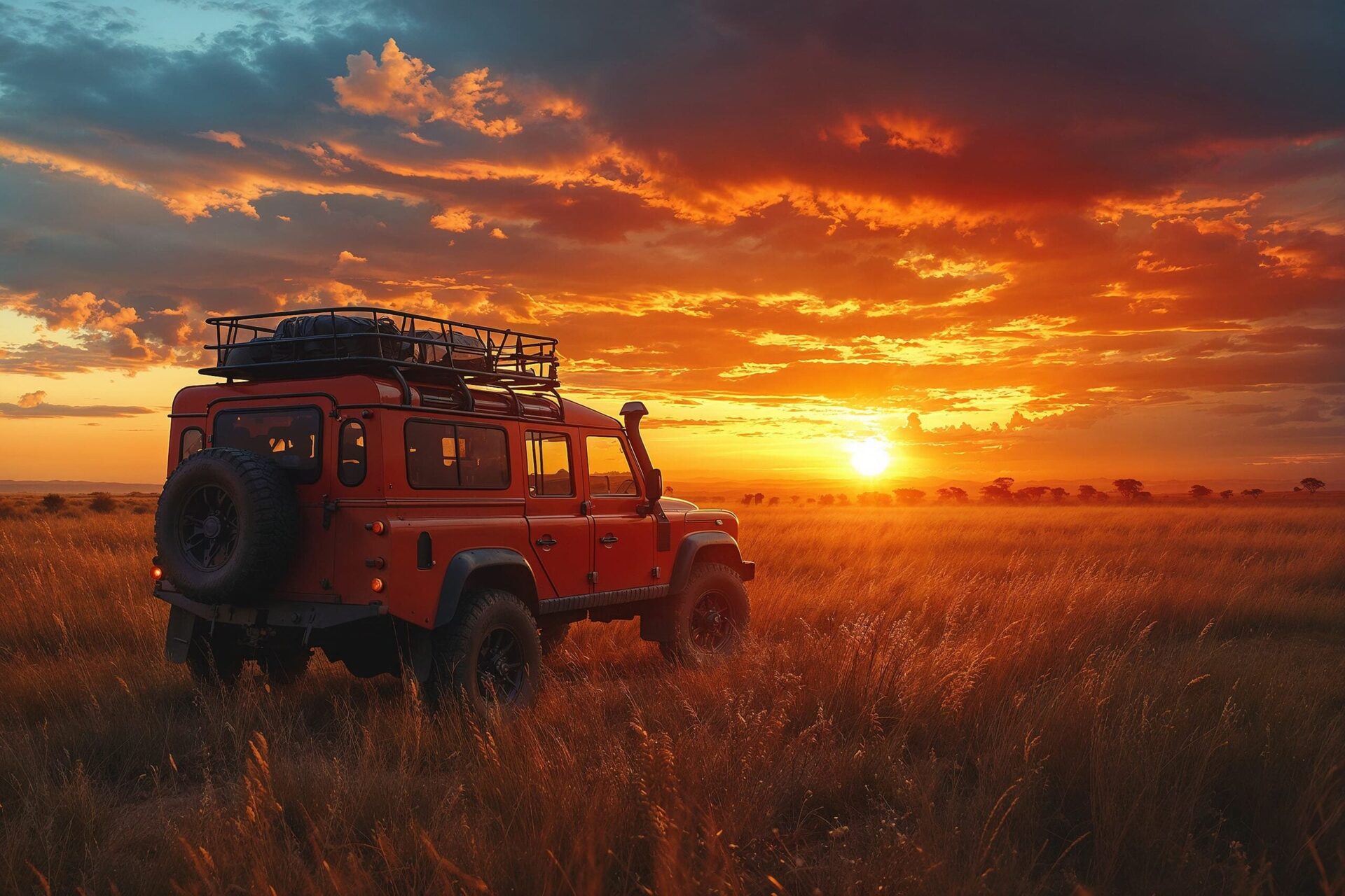African wildlife at sunset
